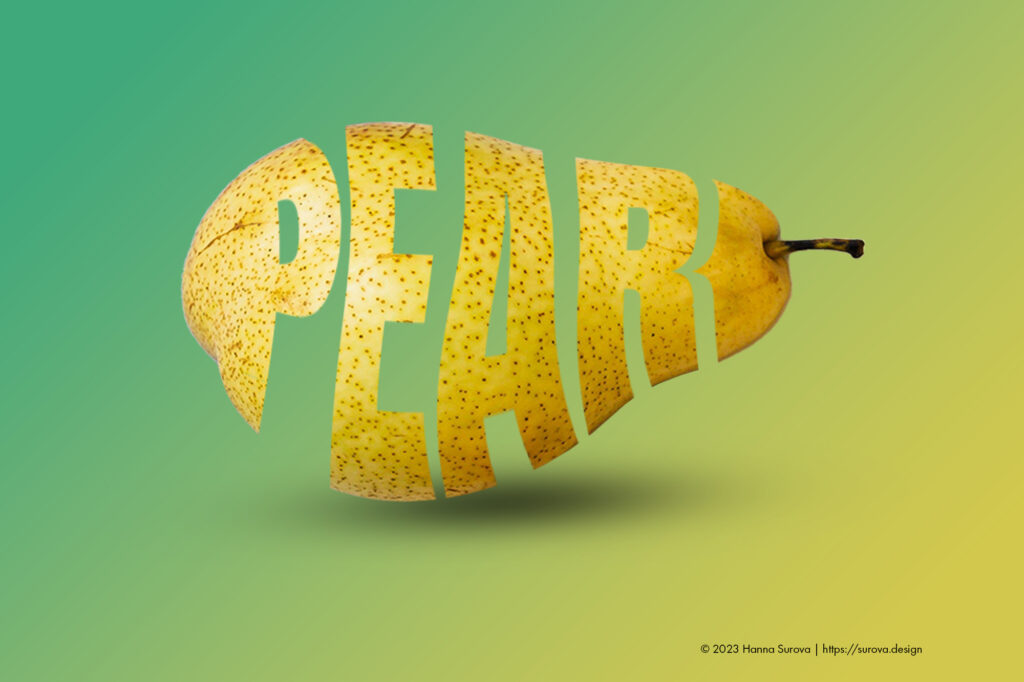 Pear text in a pear