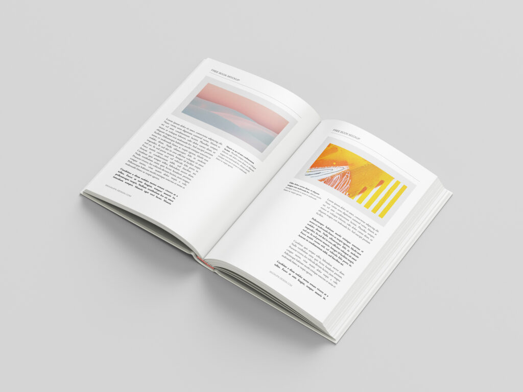 Book Inside Spread Mockup Isometric View