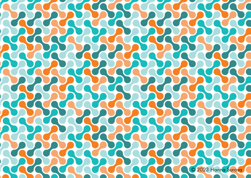 Metabolic Pattern Orange and Turquoise