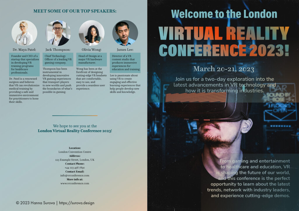 Virtual Reality Conference Brochure Cover Spread