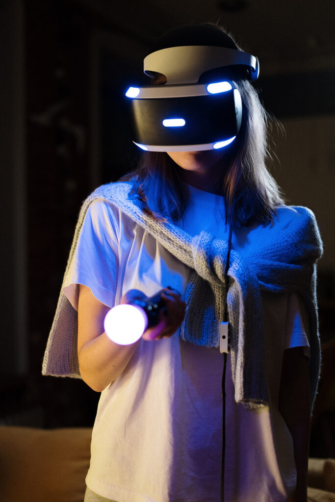 Woman wearing VR Goggles